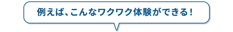 例えば、こんなワクワク体験ができる!