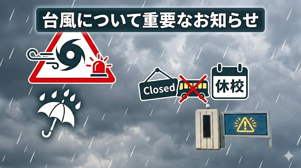 【重要・予告】台風第6号接近に伴う6月3日（水）の対応について