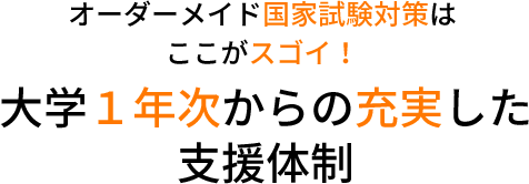 オーダーメイド国家試験対策はここがスゴイ！　大学1年次からの充実した支援体制